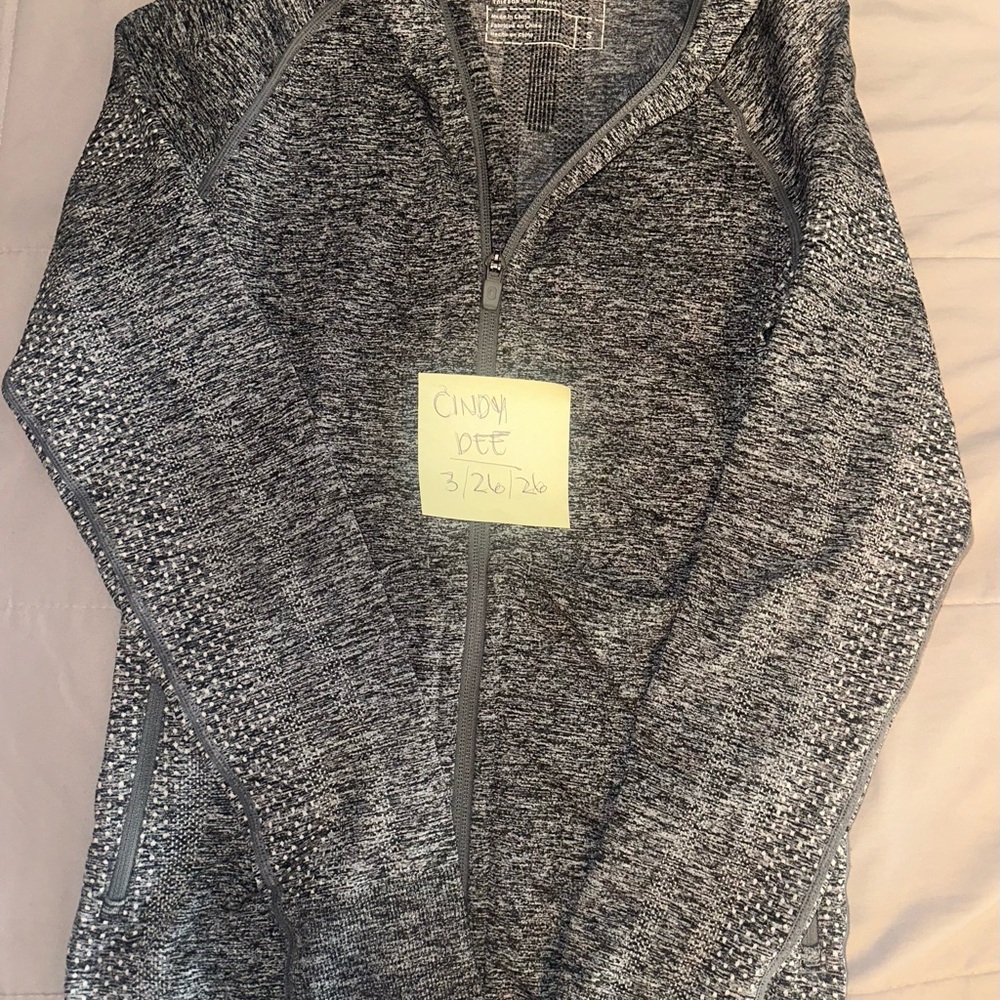 FIGS small Heather Gray Full-Zip Seamless Jacket